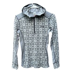 Kari Traa Rose Hood Thermal Marino Wool Top Hoodie Base layer - Women's M